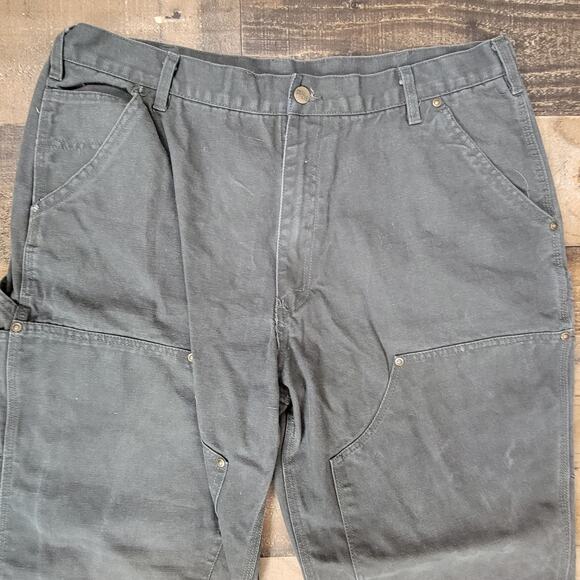 Bear River Workwear Double Knee Carpenter Baggy Loose Gray Pants Mens 40x32 - Picture 3 of 12
